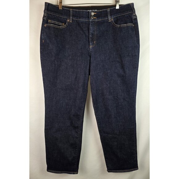 Lands' End Jeans Women's Plus Size 20W Dark Mid Rise Straight Jean Denim Pants - Picture 1 of 12